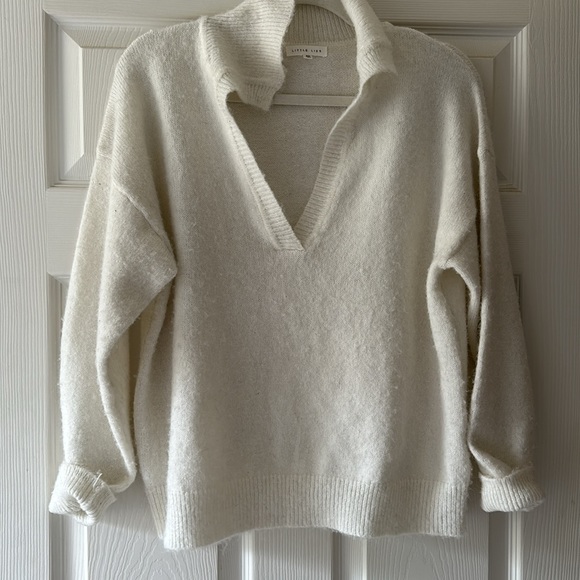 Little Lies Ivory White Pullover Sweater S/M - Picture 4 of 11